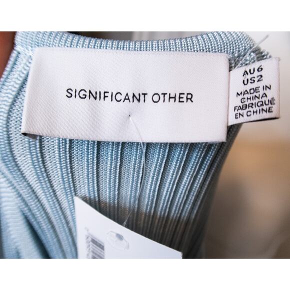 SIGNIFICANT OTHER Sofia Knit Cut-Out Back Midi Dress in Sky Blue NWT US 2 $218 - Picture 9 of 12